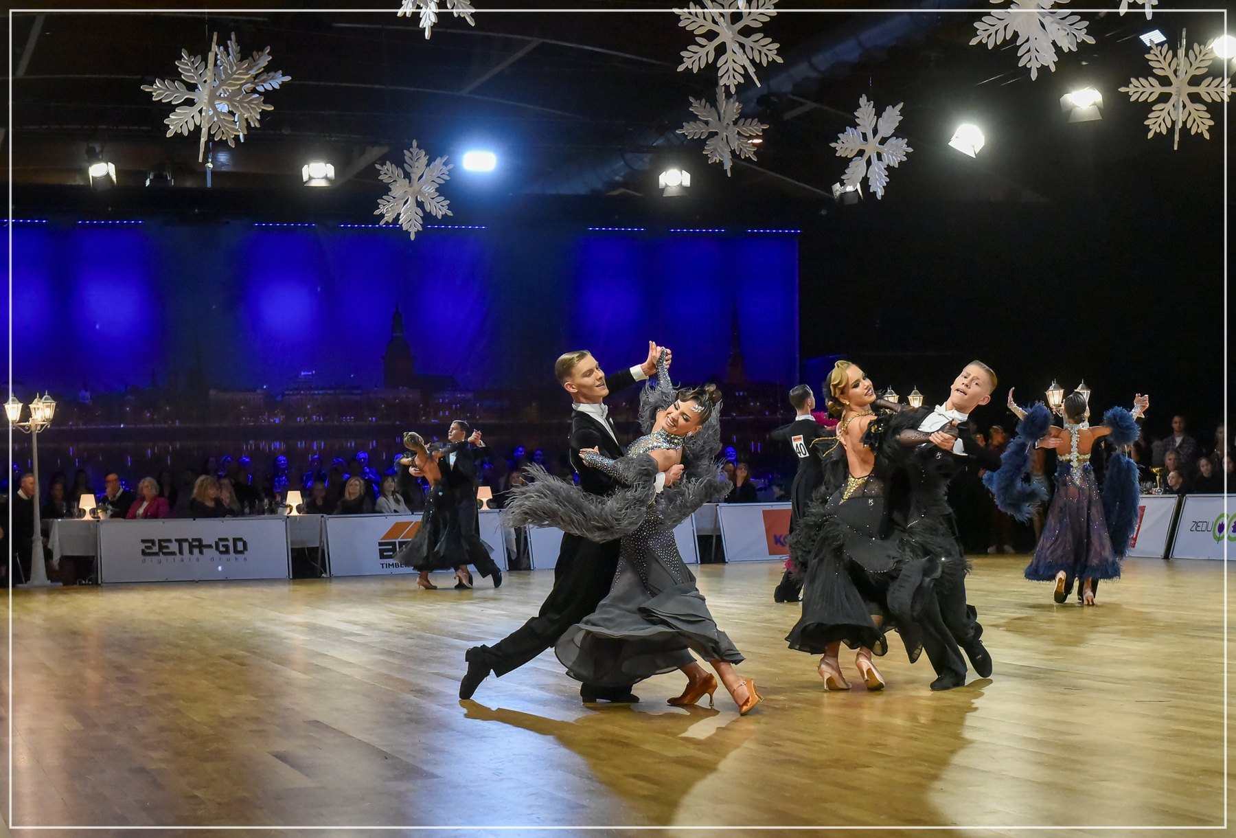 Ballroom dance couple on the competition floor
