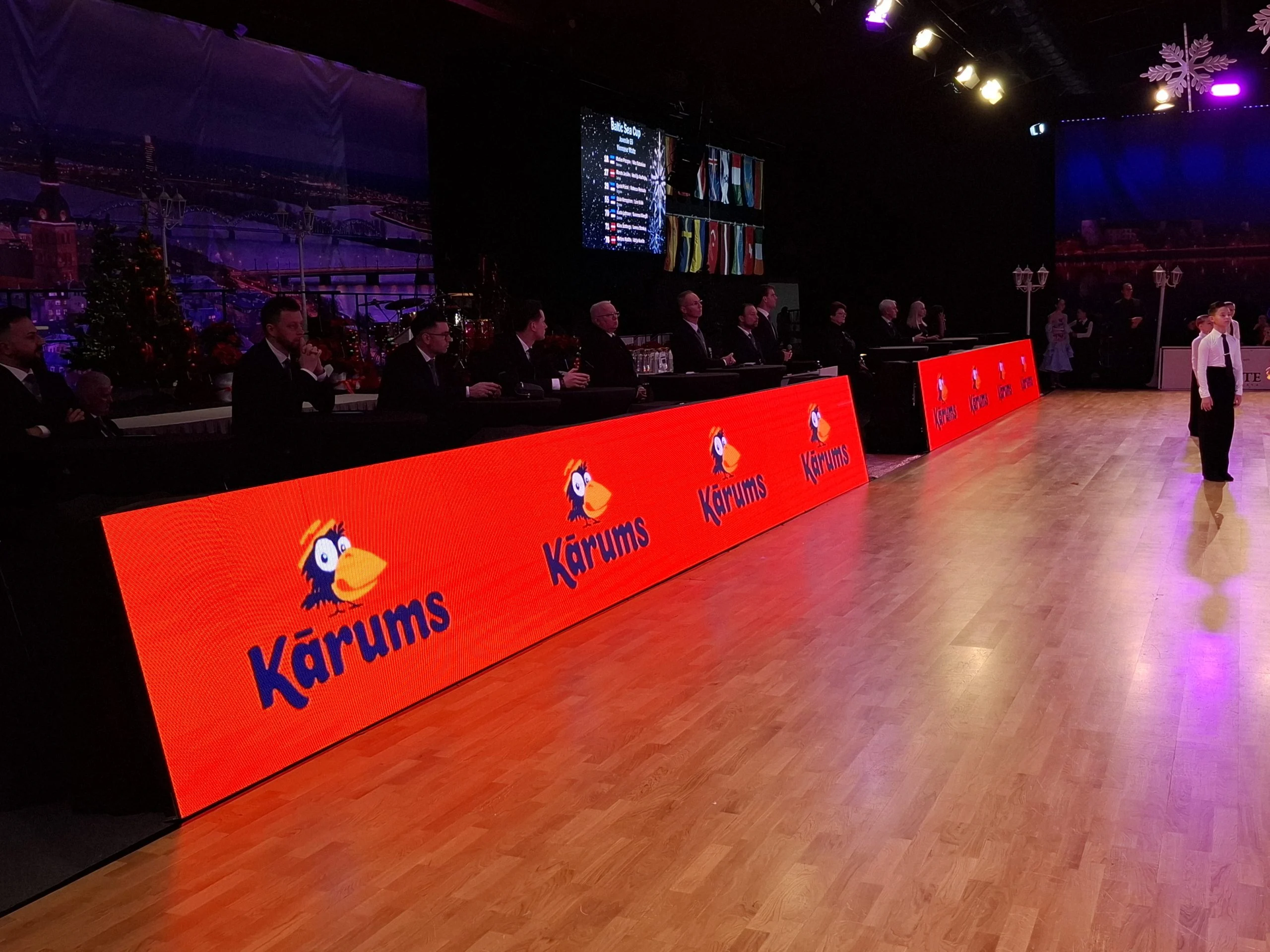 Judging panel beside the dance floor at Baltic Grand Prix
